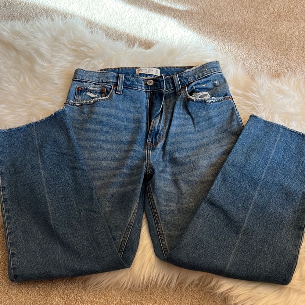 Abercrombie ankle straight high rise